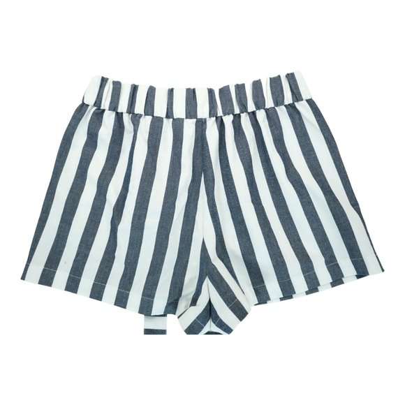 Pull & Bear Blue and White Striped Paperbag Shorts Women’s Large L - Picture 2 of 3